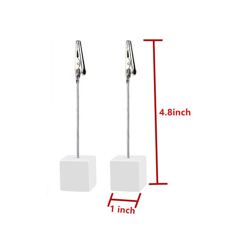 senover 10pcs Table Number Holder Name Place Card Holder Memo Clip Holder Stand Note Holder Pictures Card Paper Menu Clip (Pure White) - Image 3